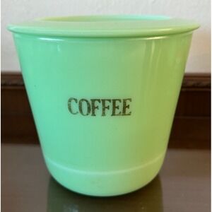 Vintage 1930's Uranium McKee‎ Jadeite Coffee 48 Oz. Round With Lid